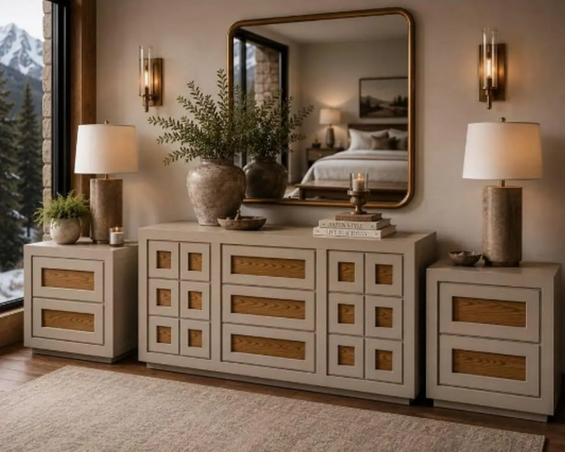 Thomasville Mid-Century Modern Dresser and Pair of Nightstands - 4