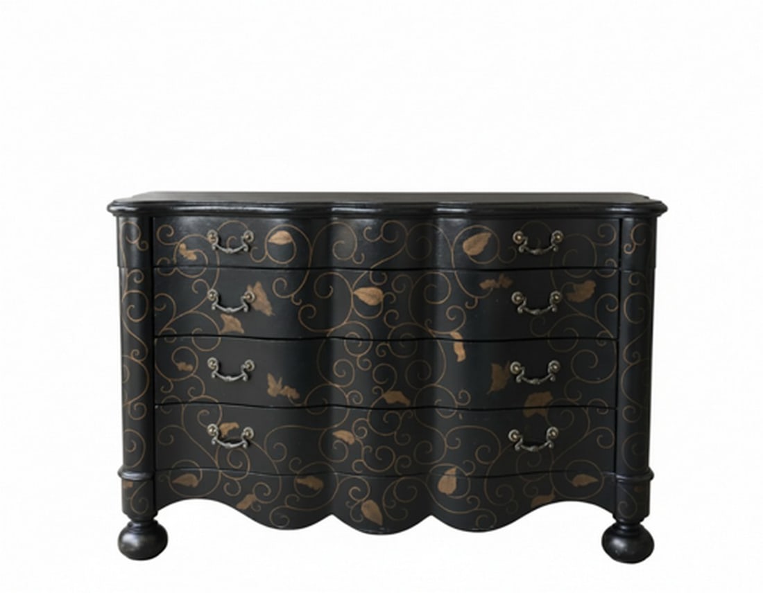 Drexel Heritage Covington Park Collection Black Bombe Chest (1 of 5)