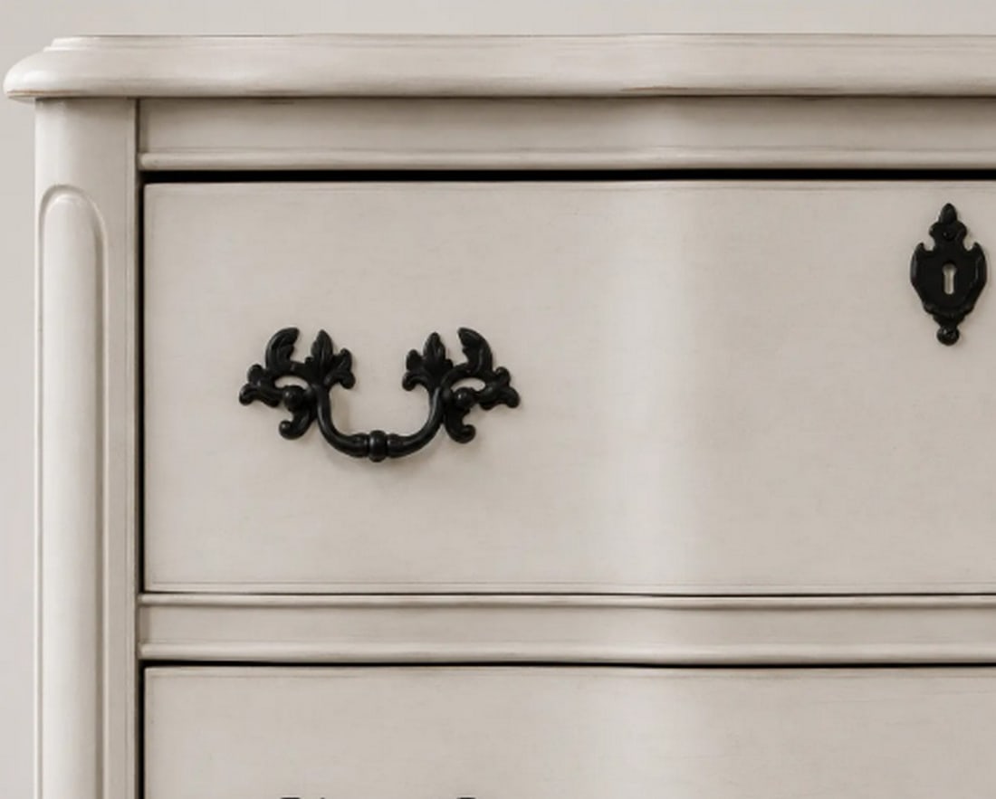French Provincial Style Whitewashed Tall Chest by Bassett Furniture - 3