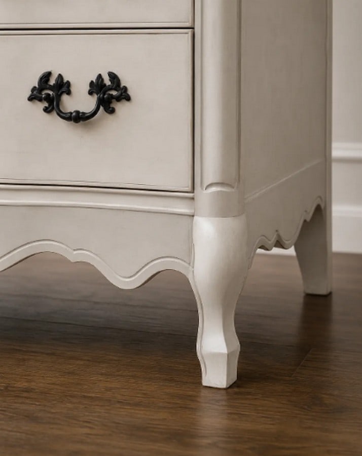 French Provincial Style Whitewashed Tall Chest by Bassett Furniture - 5