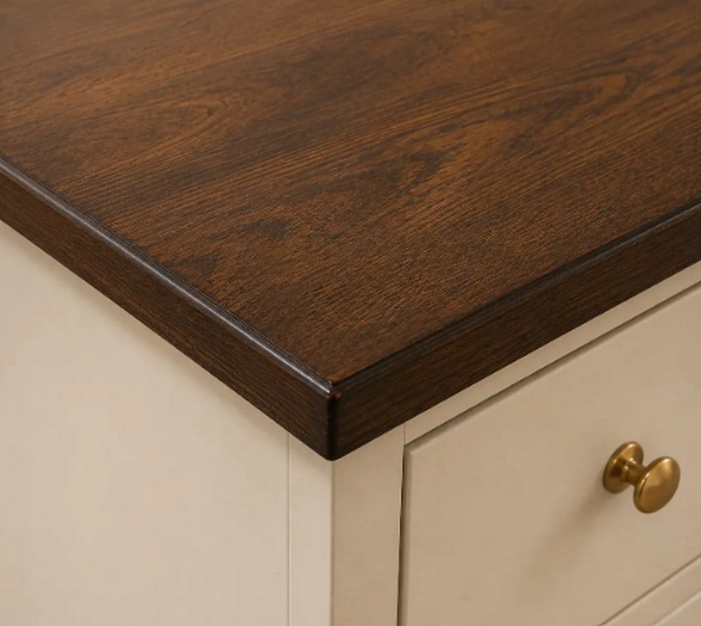 Contemporary Cream and Dark Wood Multi-Drawer Cabinet - 3