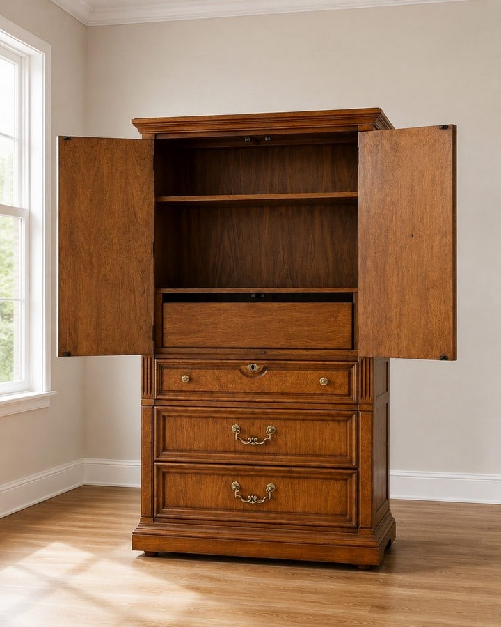 Thomasville Neoclassical Burlwood Armoire - 2
