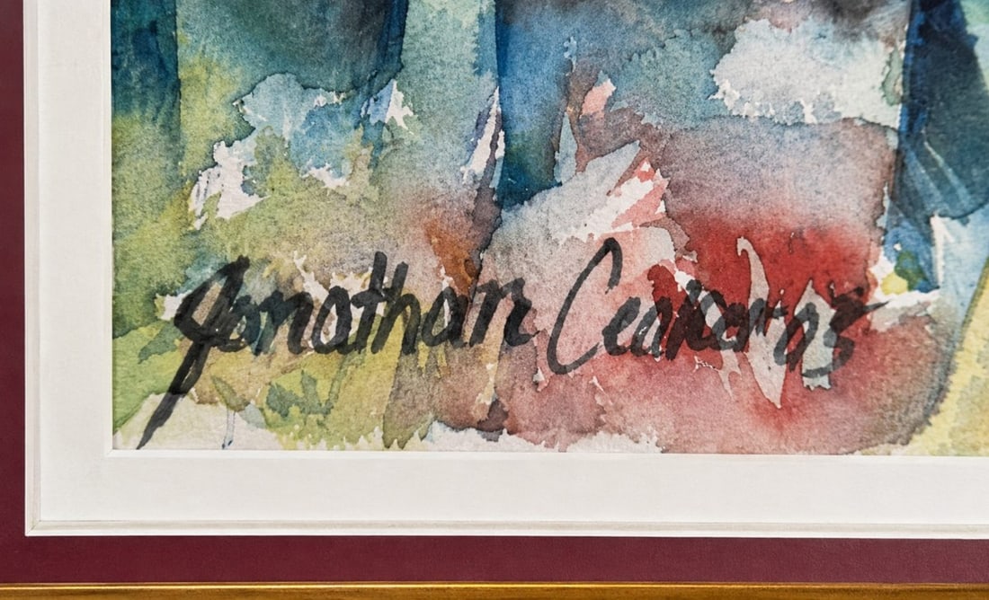 Jonathan Cederberg Framed Tropical Landscape Watercolor - 2