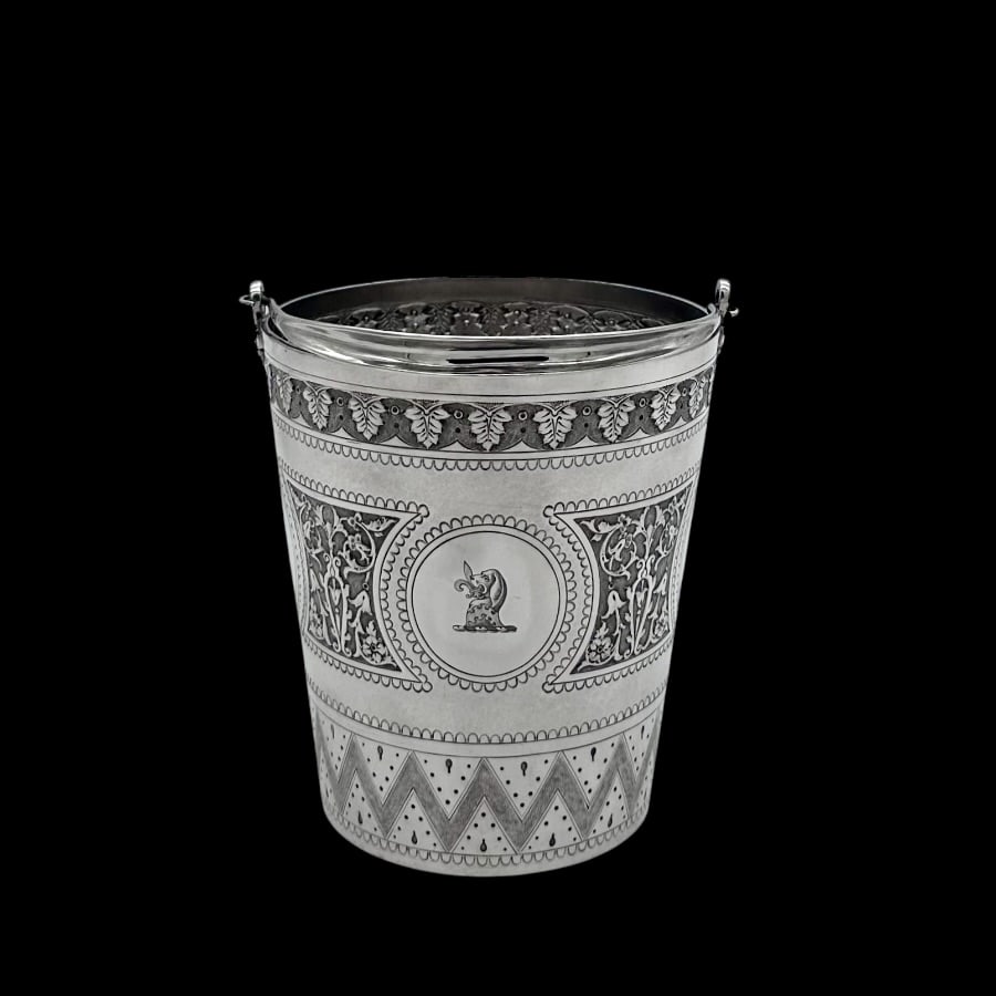 19th Century Antique Victorian Sterling Silver Ice Bucket London 1898 Barnard Family - 2