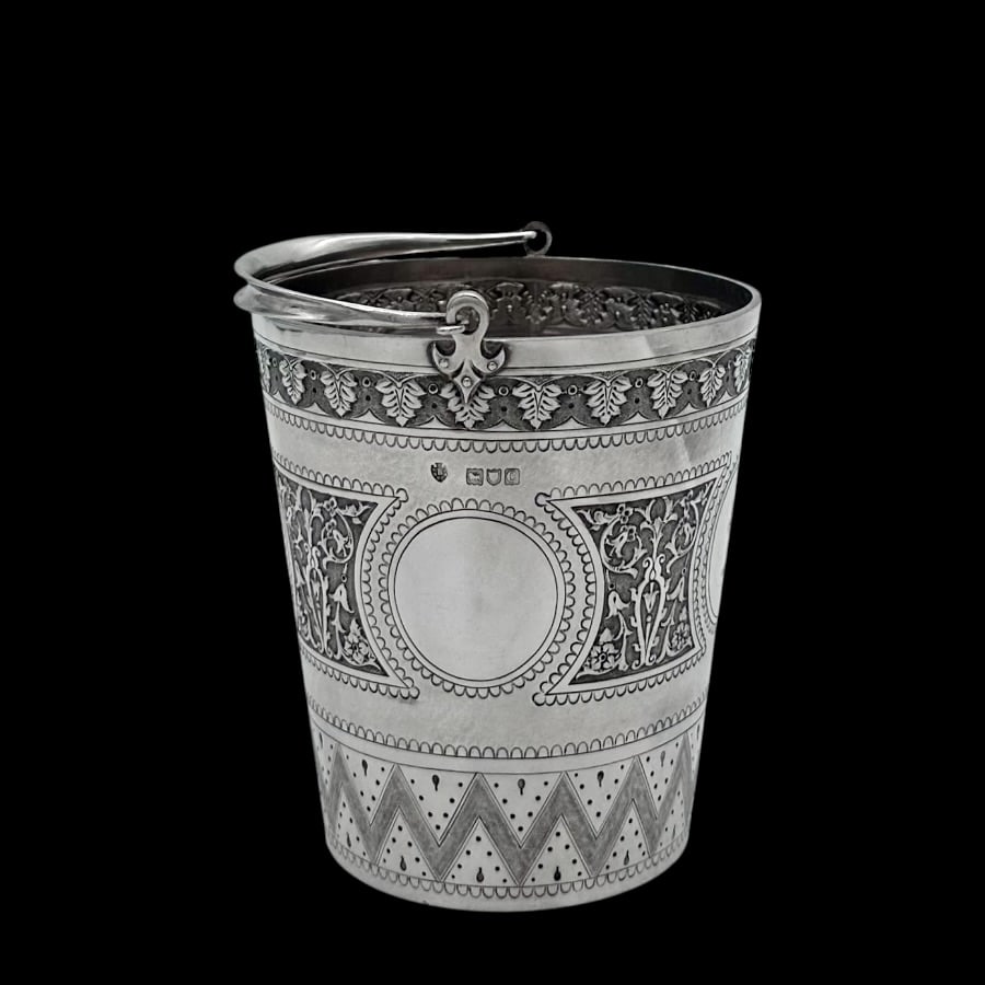 19th Century Antique Victorian Sterling Silver Ice Bucket London 1898 Barnard Family - 3
