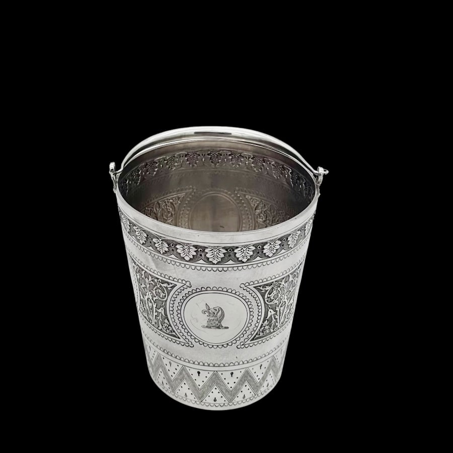 19th Century Antique Victorian Sterling Silver Ice Bucket London 1898 Barnard Family - 4