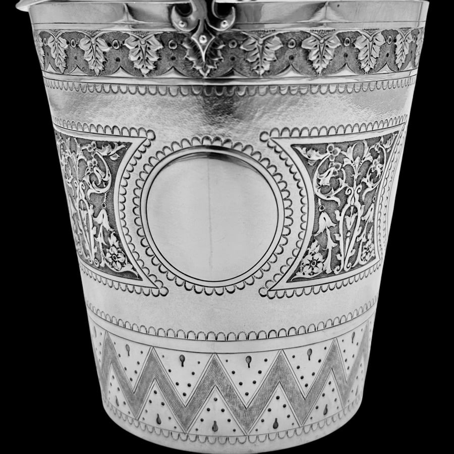 19th Century Antique Victorian Sterling Silver Ice Bucket London 1898 Barnard Family - 8
