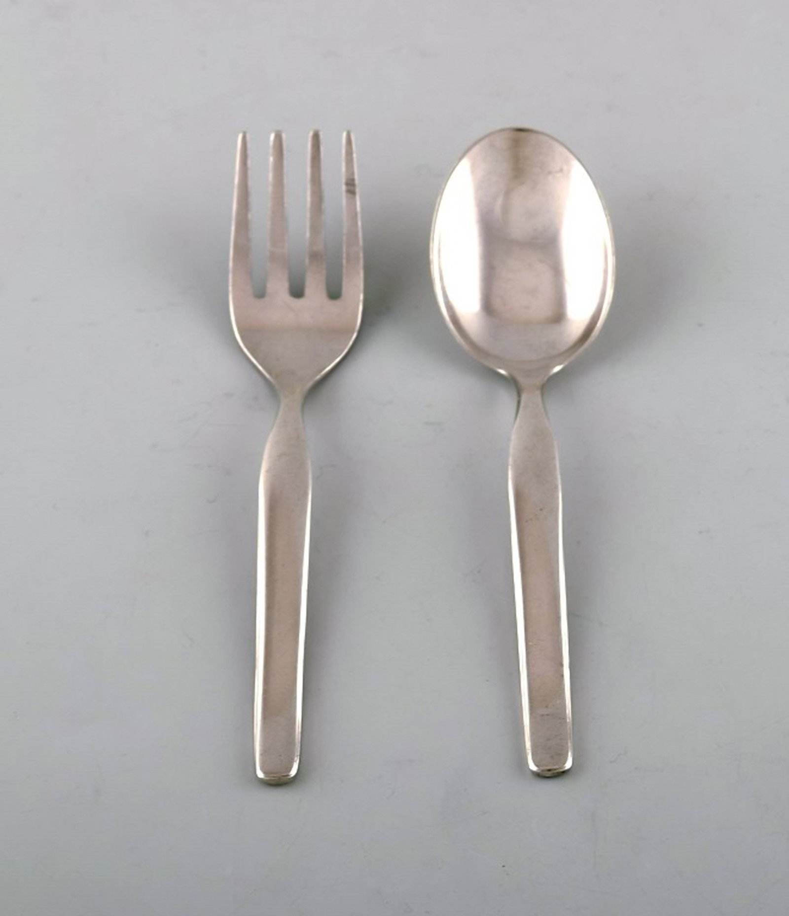 BSF Platura. Children's set consisting of spoon and fork in plated silver. 1960 / 70's. (1 of 4)