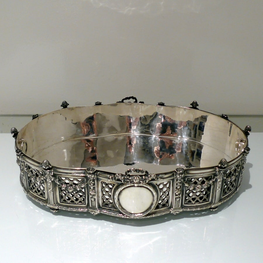 19th Century Antique 800 Standard Large Silver French Jardiniere Circa 1890 - 2