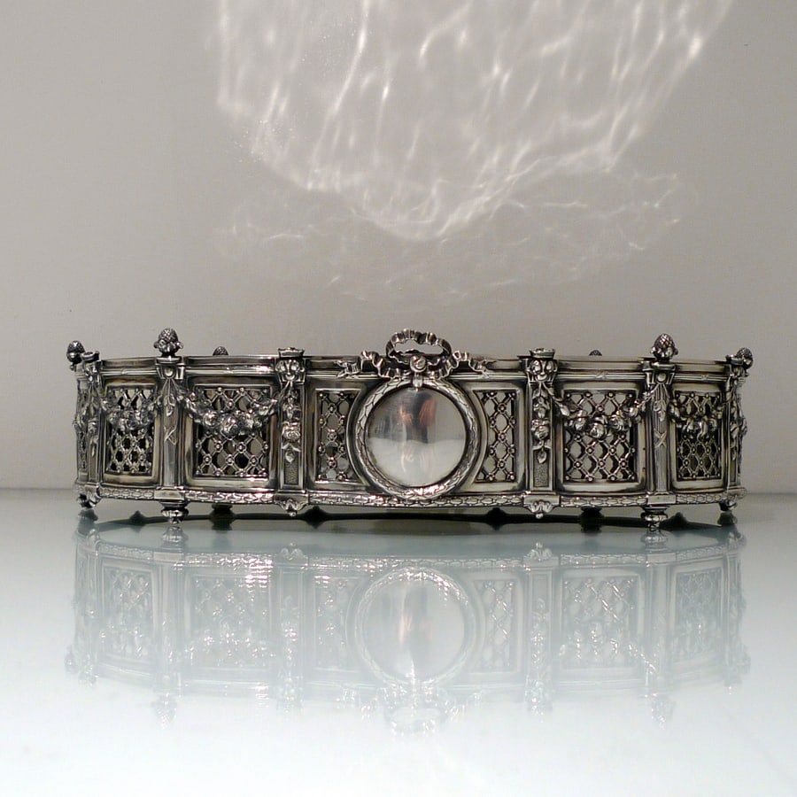 19th Century Antique 800 Standard Large Silver French Jardiniere Circa 1890 - 3