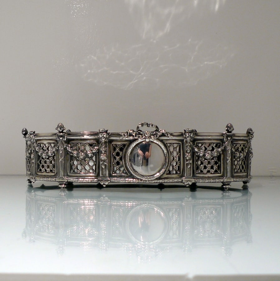 19th Century Antique 800 Standard Large Silver French Jardiniere Circa 1890 - 5