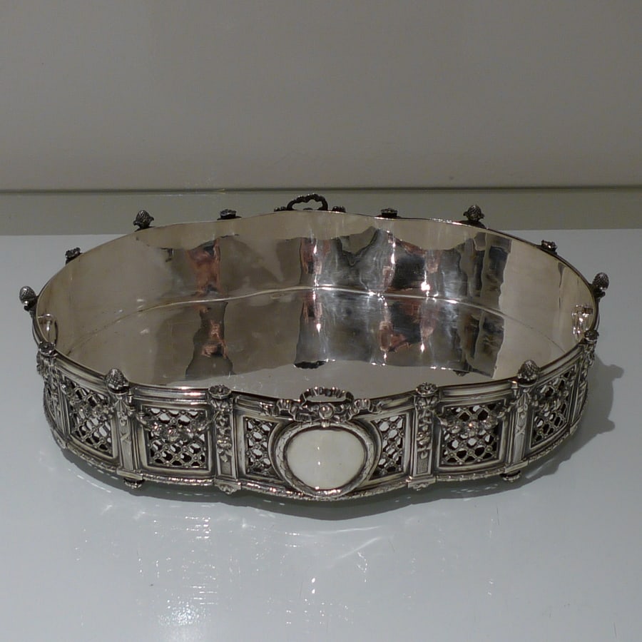 19th Century Antique 800 Standard Large Silver French Jardiniere Circa 1890 - 6
