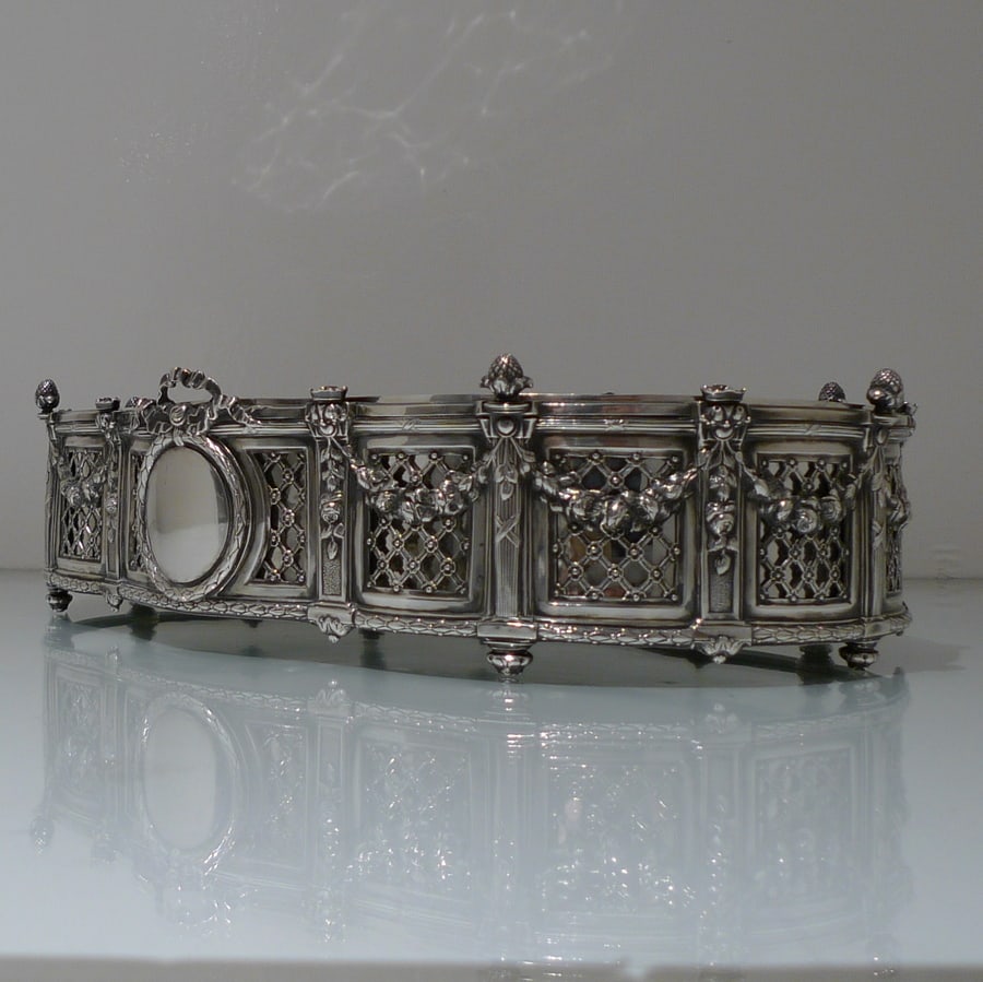 19th Century Antique 800 Standard Large Silver French Jardiniere Circa 1890 - 8
