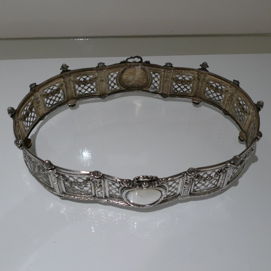 19th Century Antique 800 Standard Large Silver French Jardiniere Circa 1890 - 9