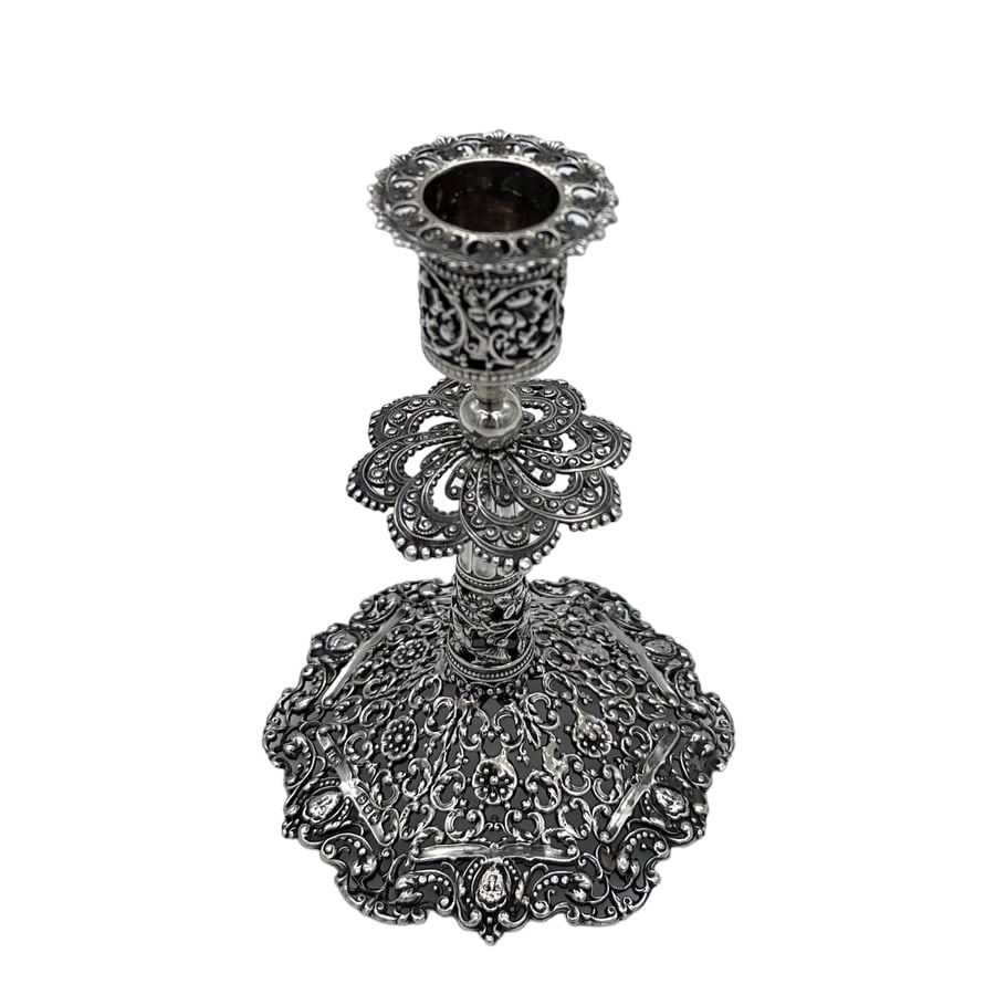 19th Century Antique Victorian Silver Candlesticks Birmingham 1896 Hilliard & Thomason - 3