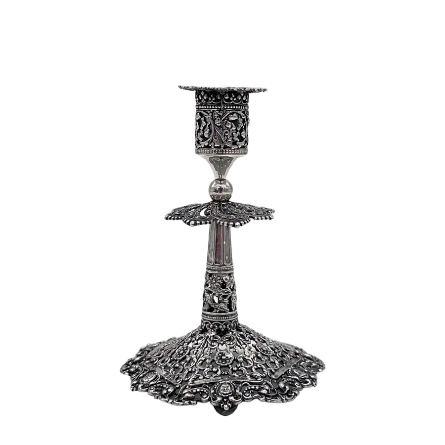 19th Century Antique Victorian Silver Candlesticks Birmingham 1896 Hilliard & Thomason - 4