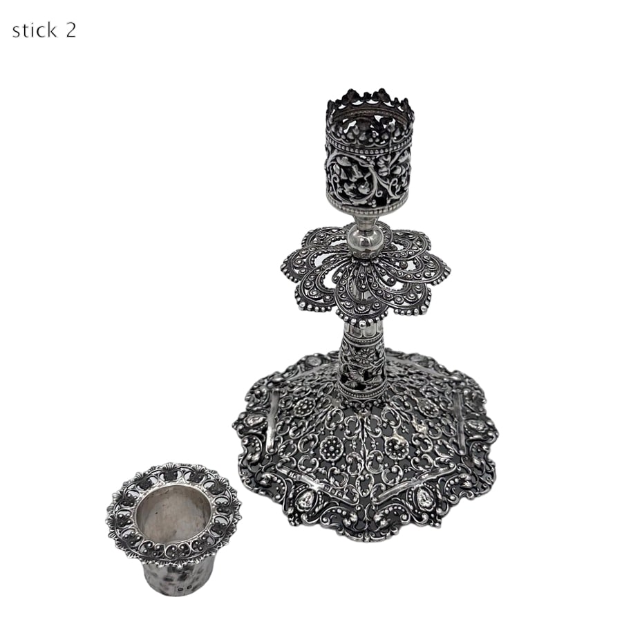 19th Century Antique Victorian Silver Candlesticks Birmingham 1896 Hilliard & Thomason - 6