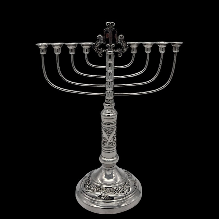 Early 20th Century Modern George V Silver Menorah London 1926 Aaron Taitelbaum - 4