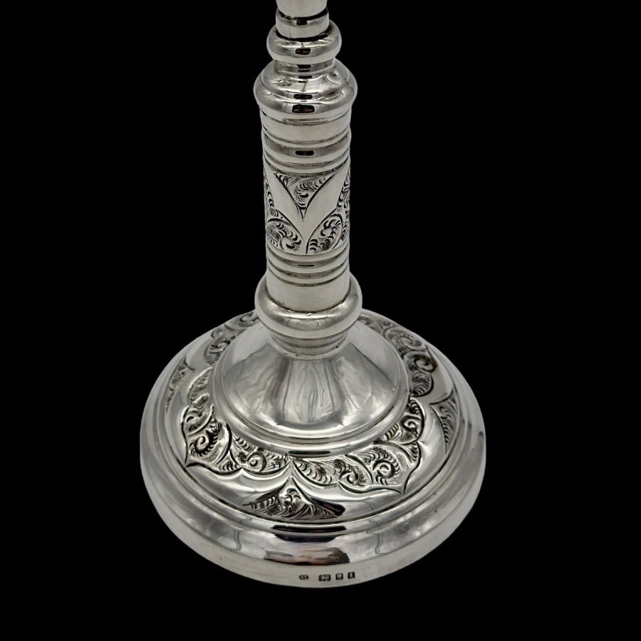 Early 20th Century Modern George V Silver Menorah London 1926 Aaron Taitelbaum - 8