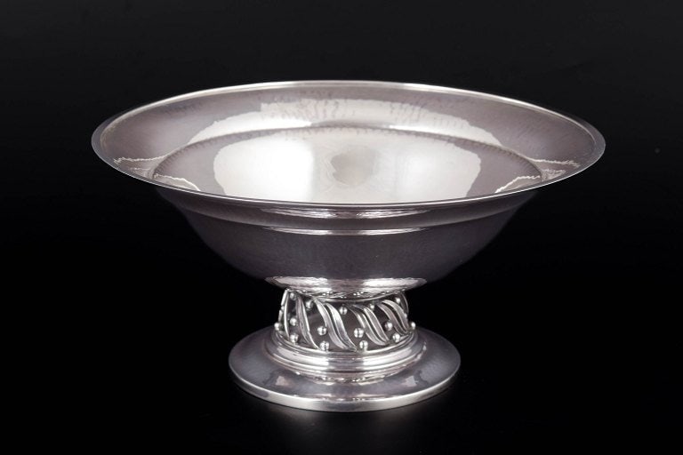 Georg Jensen, Denmark. Circular sterling silver compote with baluster-shaped foot. Circa 1920. (1 of 4)