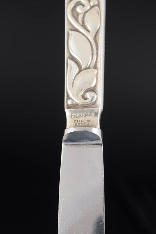 Evald Nielsen, Denmark. Set of four fruit knives in sterling silver and stainless steel. Approx. - 4