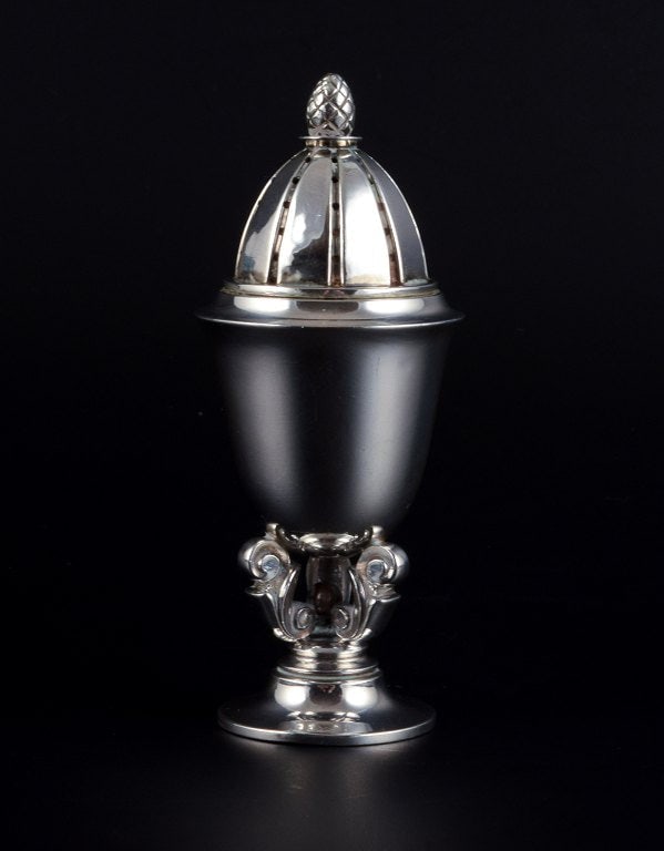Georg Jensen, Acorn, pepper shaker in sterling silver.: Title:Georg Jensen, Acorn, pepper shaker in sterling silver. Description:Georg Jensen, Acorn, pepper shaker in sterling silver. Marked with post 1945 marks and English import marks. Model 741. In exce