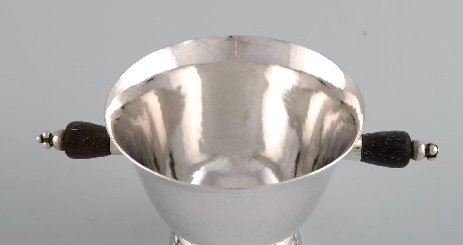 Early Georg Jensen sugar / cream set in sterling silver with handles in ebony. Dated 1915-1930. - 4