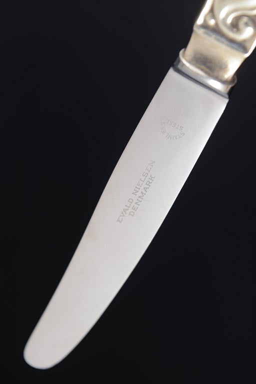 Evald Nielsen, Denmark. Set of four fruit knives in sterling silver and stainless steel. Approx. - 5