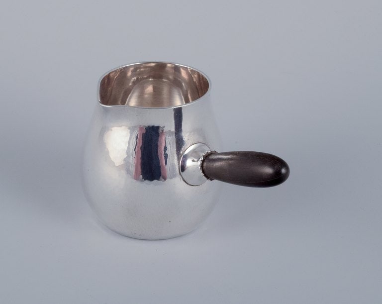 Georg Jensen creamer in sterling silver with an ebony handle. - 2