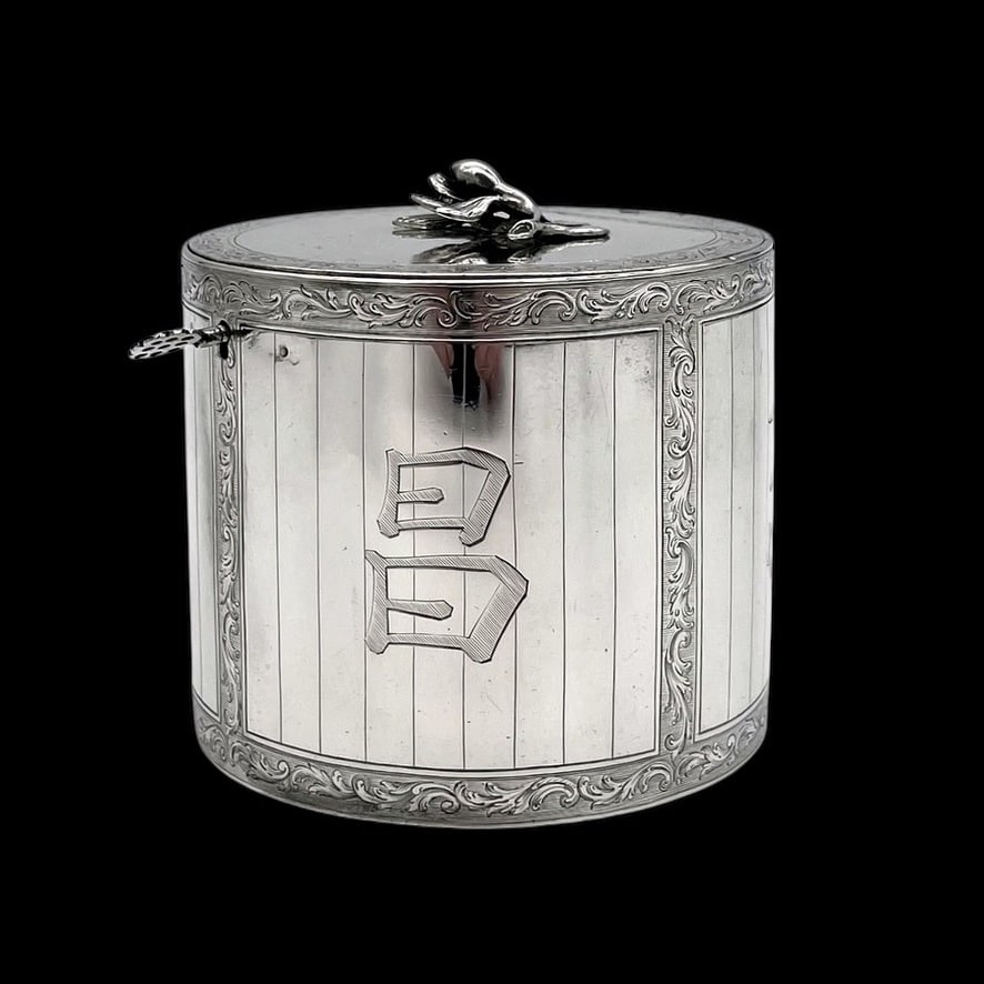 Mid 18th Century Antique George III Silver Tea Caddy London 1763 John Parker & Edward Wakelin - 4
