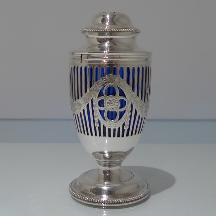 Early 20th Century Antique George V Sterling Silver Pair Sugar Casters London 1911 Charles Stuart - 4