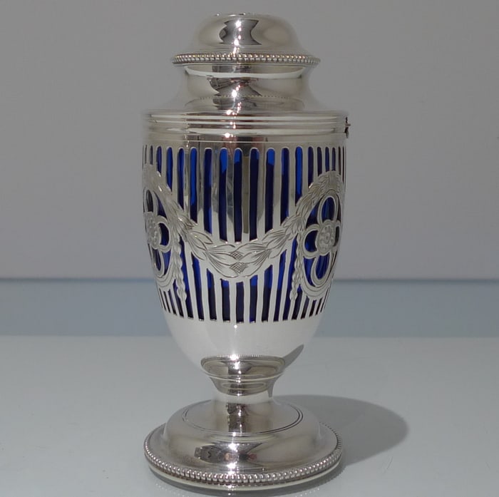 Early 20th Century Antique George V Sterling Silver Pair Sugar Casters London 1911 Charles Stuart - 5