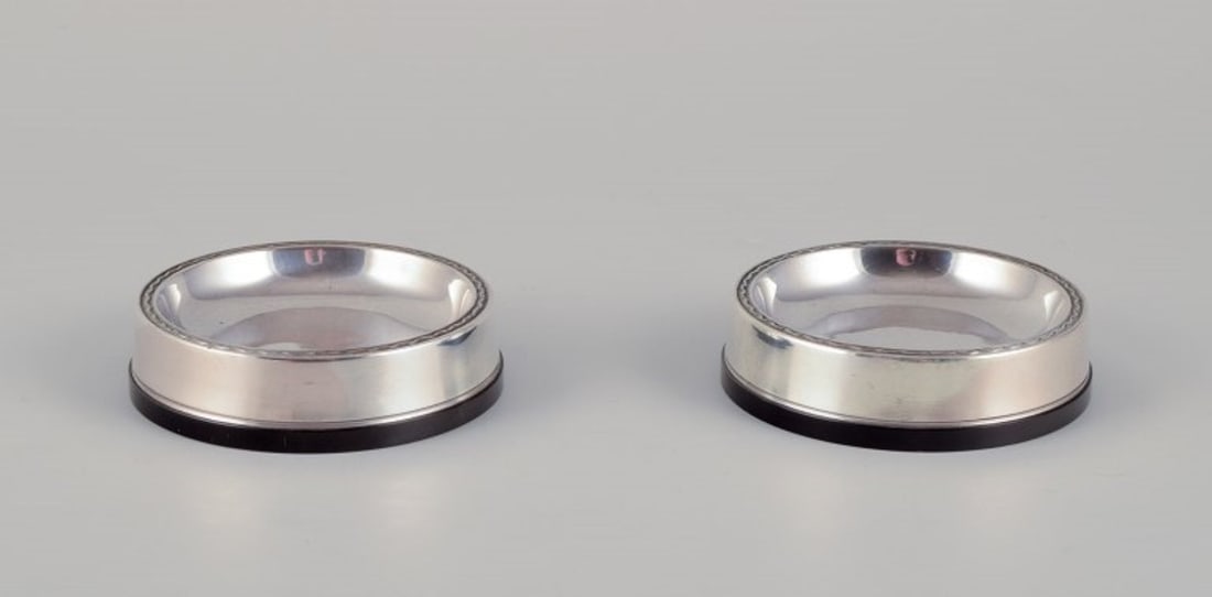 GAB, Sweden. Two salt cellars in 830 silver and bakelite. 1960s. (1 of 5)