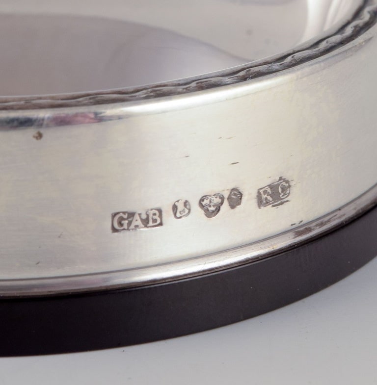 GAB, Sweden. Two salt cellars in 830 silver and bakelite. 1960s. - 5