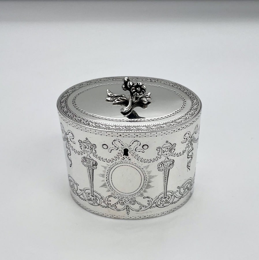 18th Century Antique George III Silver Tea Caddy London 1777 Thomas & Richard Payne - 2