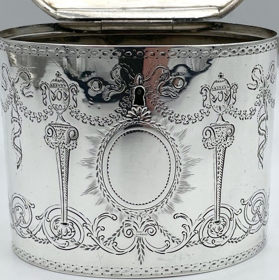 18th Century Antique George III Silver Tea Caddy London 1777 Thomas & Richard Payne - 8