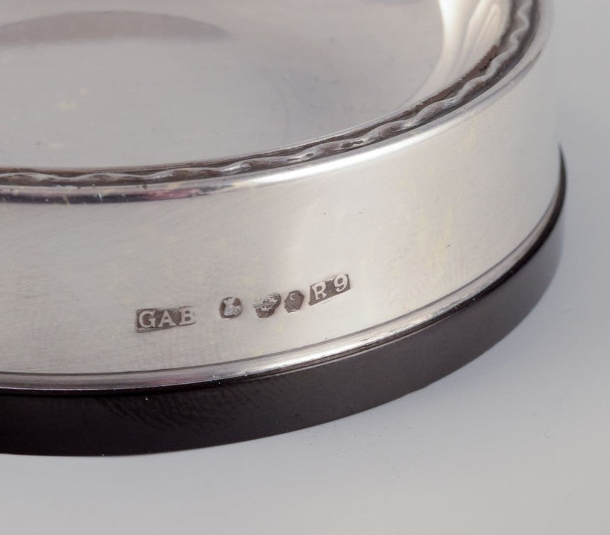 GAB, Sweden. Three salt cellars in 830 silver and bakelite. 1960s - 5