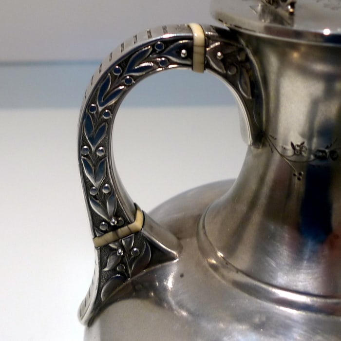 19th Century Antique Victorian Sterling Silver Wine/ Hot Water Jug London 1878 William & George - 10