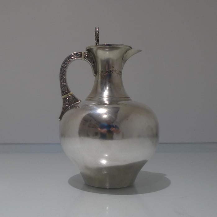 19th Century Antique Victorian Sterling Silver Wine/ Hot Water Jug London 1878 William & George (1 of 11)