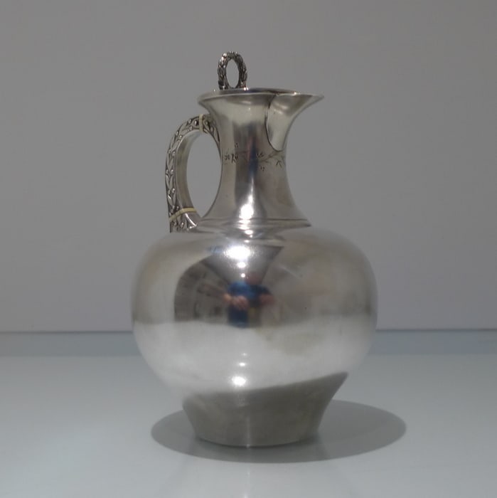 19th Century Antique Victorian Sterling Silver Wine/ Hot Water Jug London 1878 William & George - 6
