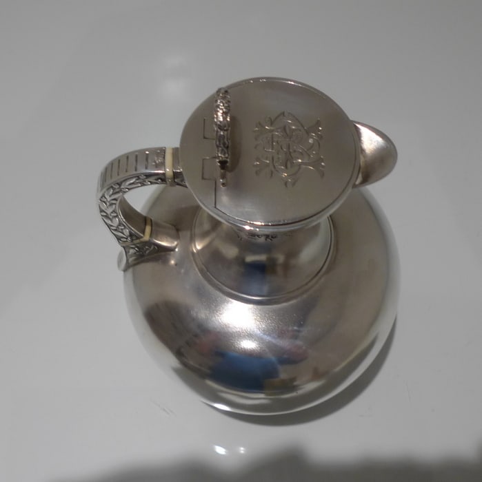 19th Century Antique Victorian Sterling Silver Wine/ Hot Water Jug London 1878 William & George - 7