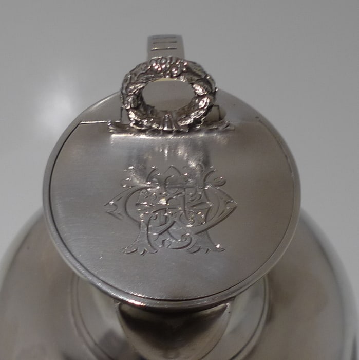 19th Century Antique Victorian Sterling Silver Wine/ Hot Water Jug London 1878 William & George - 9