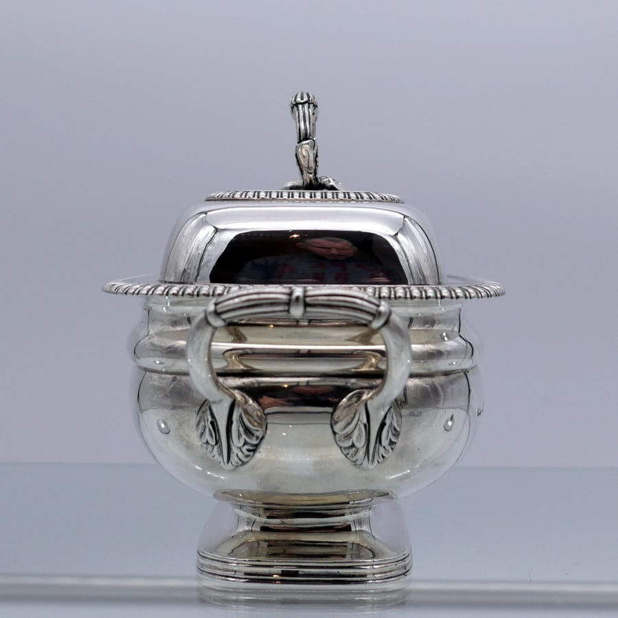 Early 19th Century Antique George IV Sterling Silver Pair Sauce Tureens London 1827 William Brown - 6
