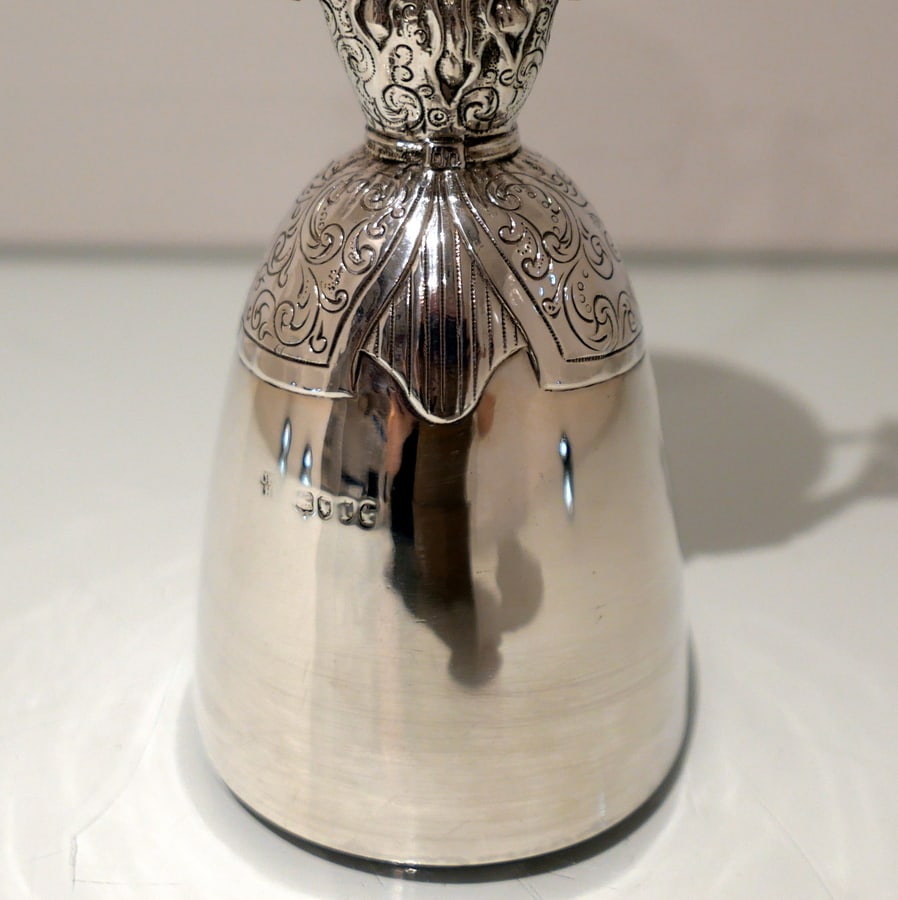 19th Century Antique Victorian Sterling Silver Figural Wager Cup London 1884 Charles Stuart Harris - 8