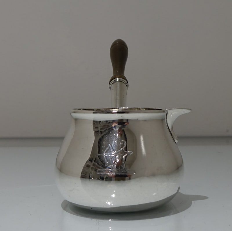 Mid 18th Century Antique George II Sterling Silver Brandy Pan London 1754 Thomas Cooke II & Richard - 3