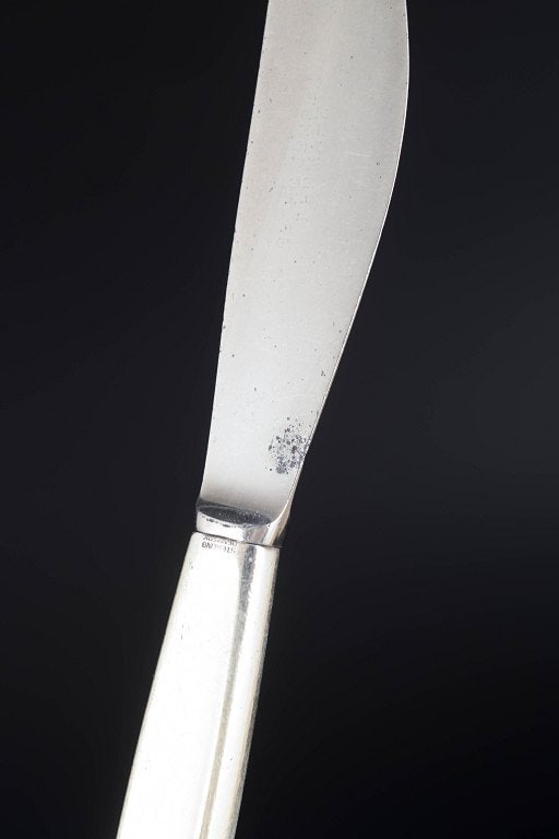Georg Jensen, Denmark. Lunch knives, set of six in sterling silver and stainless steel. Approx. - 6