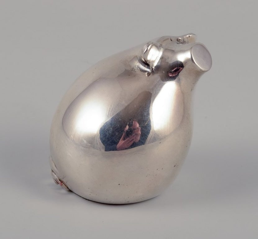 Dansk International Designs Ltd. Small sculpture of pig in plated silver. 1970s. (1 of 5)