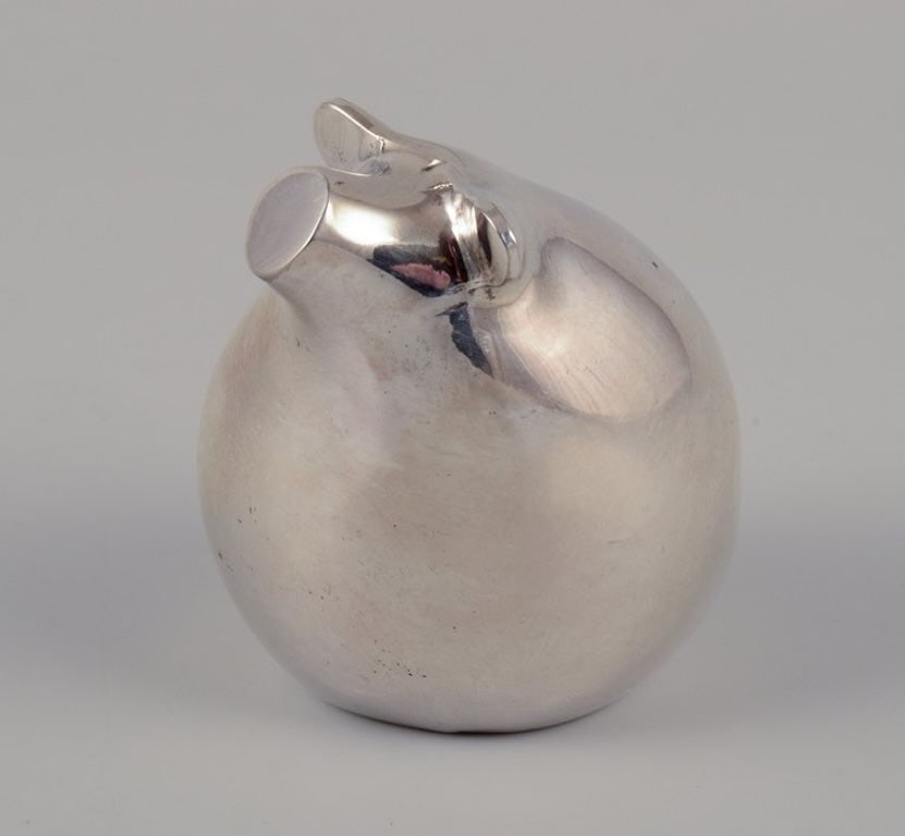 Dansk International Designs Ltd. Small sculpture of pig in plated silver. 1970s. - 2