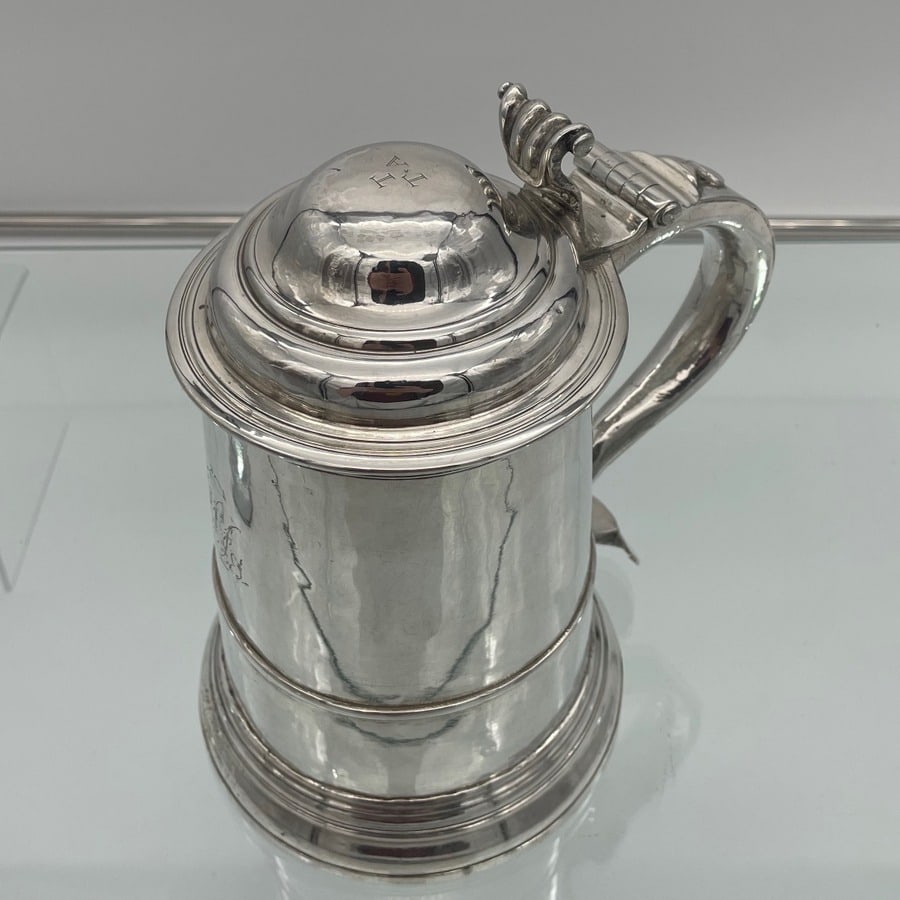Early 18th Century Antique George II Sterling Silver Tankard & Cover London 1735 Thomas Mason - 8