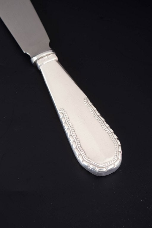 Georg Jensen, Denmark. Rare cake knife in stainless steel and 830 silver with handle. Dated 1924. - 3